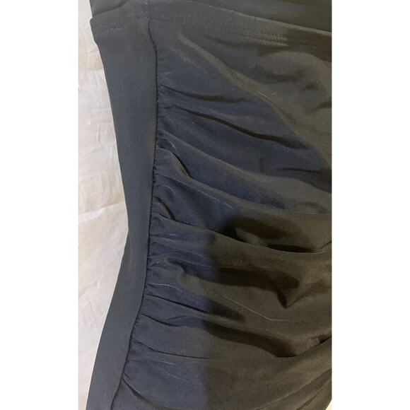 Merona One Piece Swimsuit Womens Medium Deep Black Spaghetti Straps Side Ruching - Picture 4 of 9